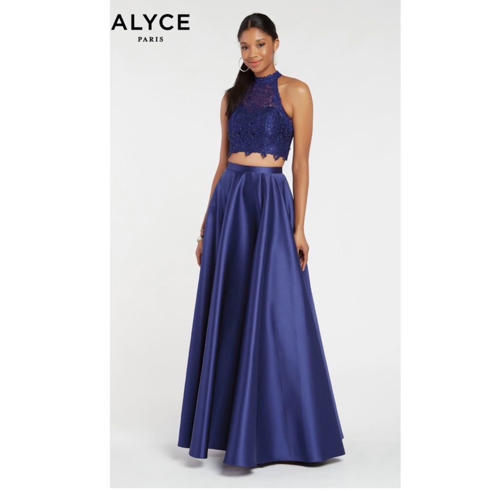 60329 Alyse Paris cobalt blue formal dress